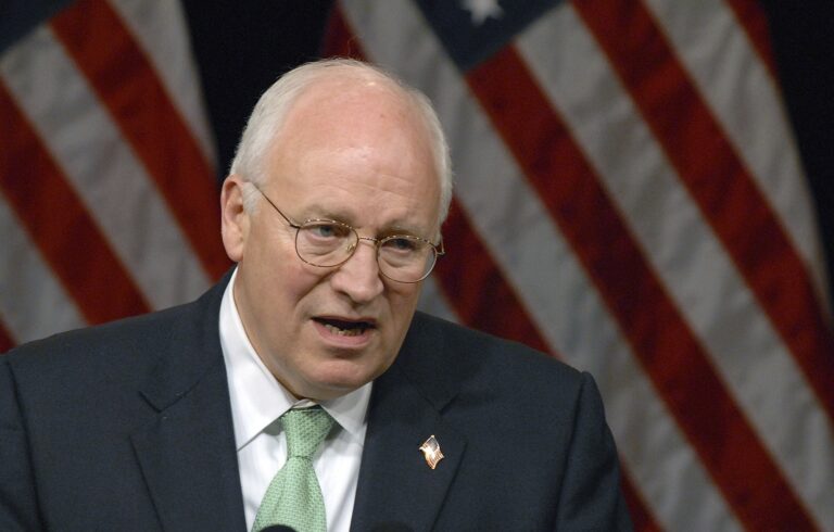 Vice President Dick Cheney addresses a campaign rally for Gus Bilirakis, a Republican who is running for the Tampa Bay area congressional seat his father is vacating in Tampa, Fla. July 21, 2006.