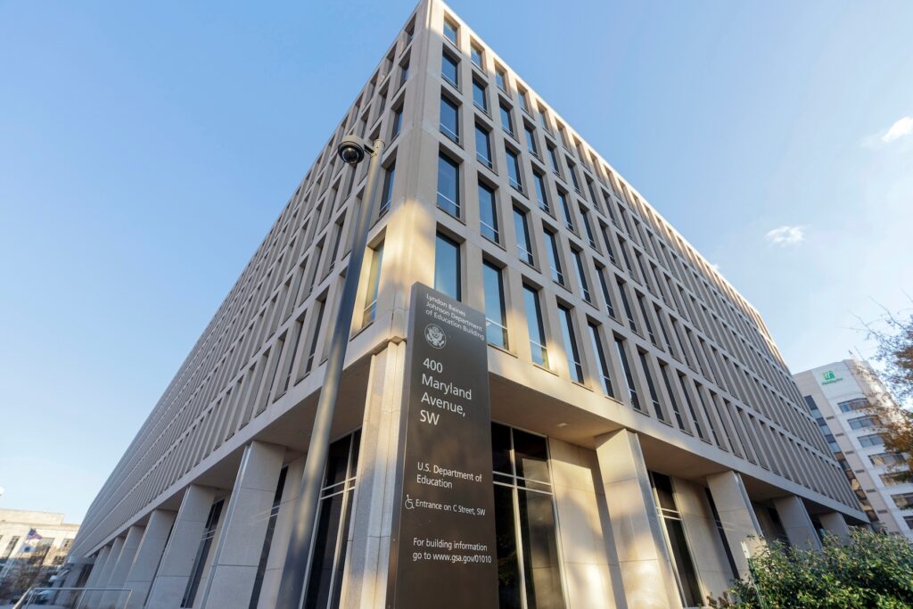 Government Shutdown Education FILE - The U.S. Department of Education building