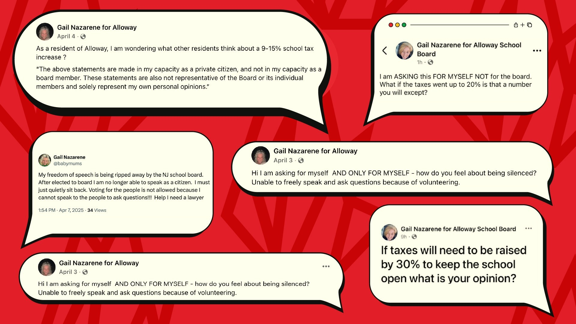a compilation of the questions Nazarene asked on Facebook