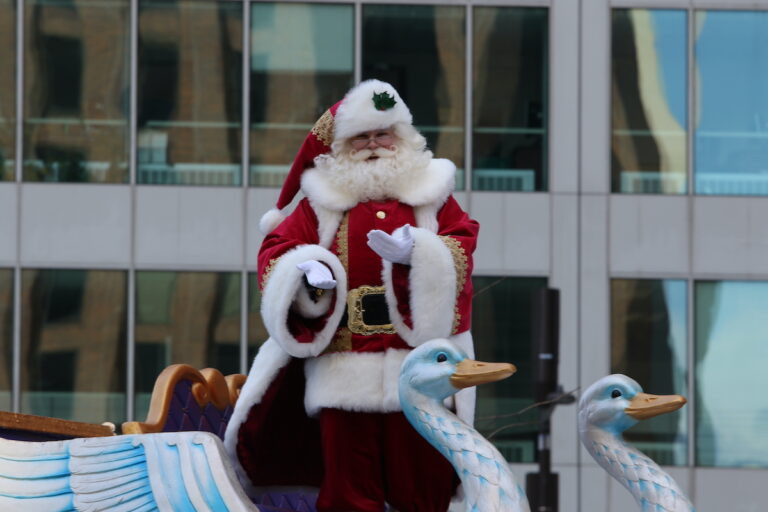 Santa Claus on float at 2025 Thanksgiving Day Parade