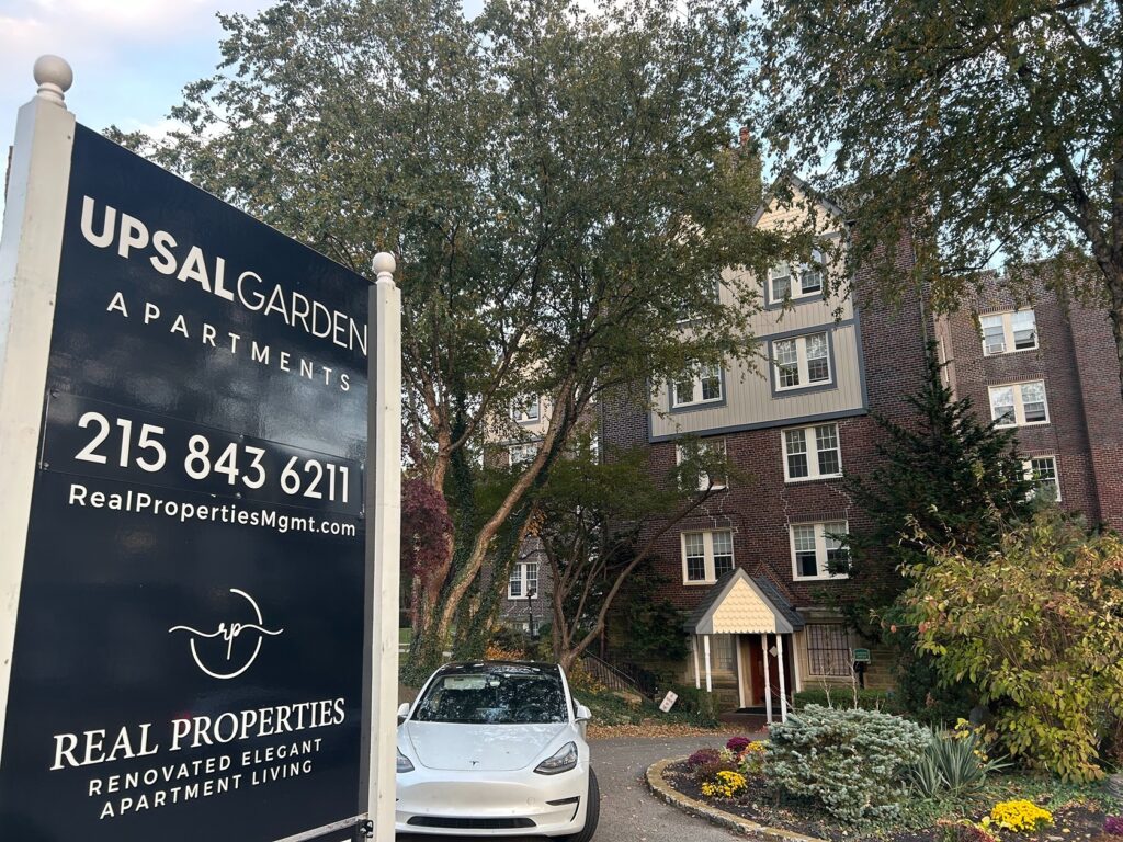 upsal-garden-apartments-philadelphia-2025-3 a sign for Upsal Garden Apartments