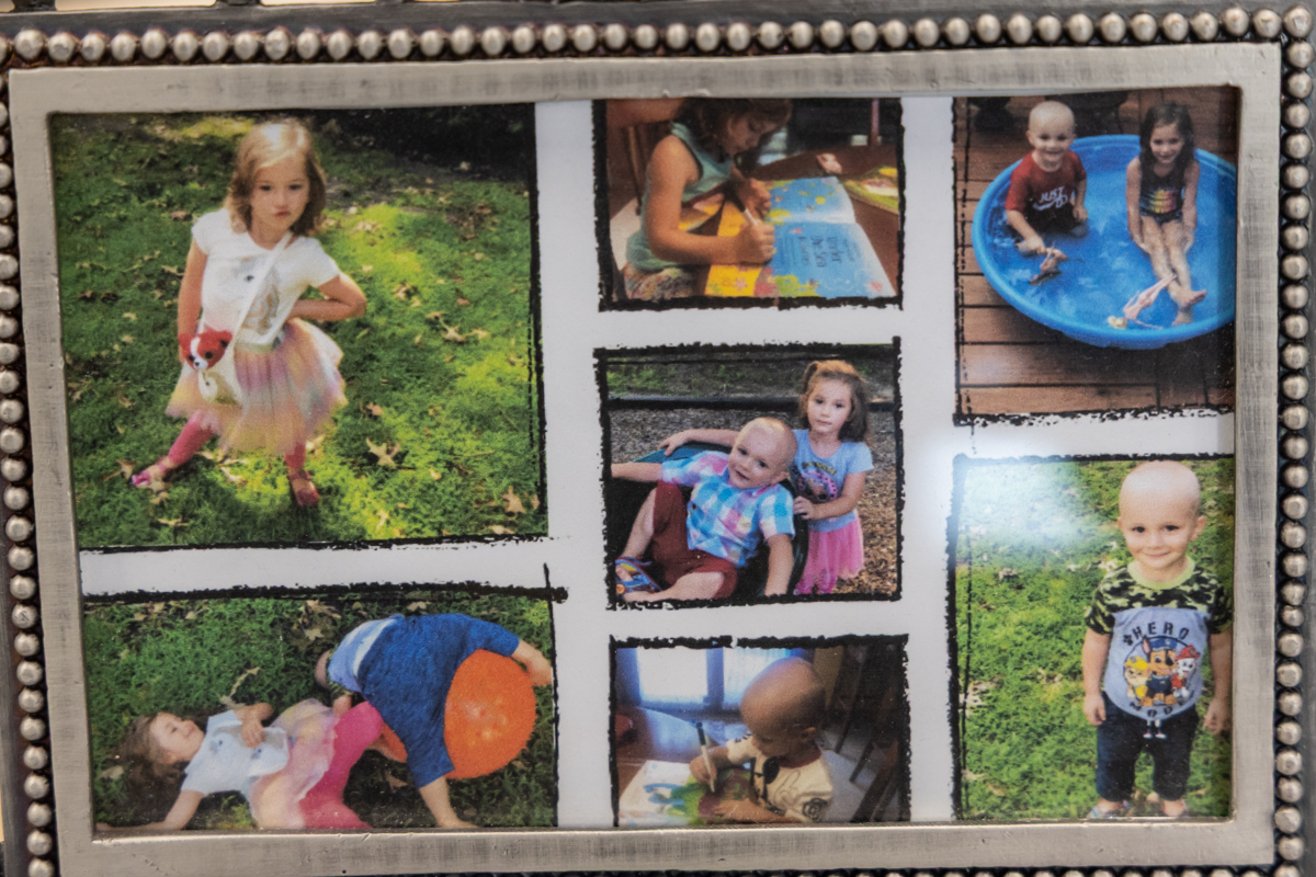 a collage of photos of Kathy Filippo and the children she has fostered