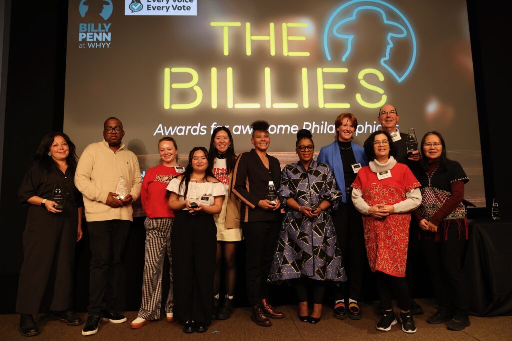 2025 12 10-e lee-philadelphia whyy-billies awards winners Billies award winners celebrate with a group photo