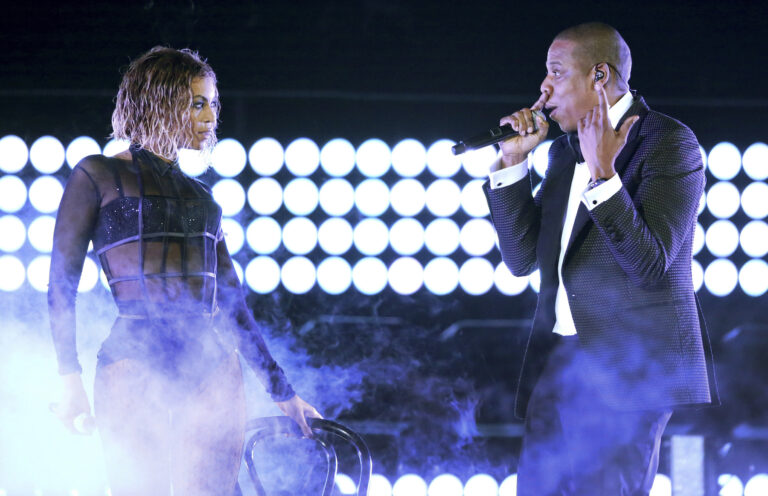 FILE - Beyonce, left, and Jay Z perform 