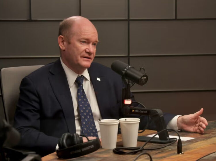 U.S Sen. Chris Coons is seen in WHYY's Studio 3