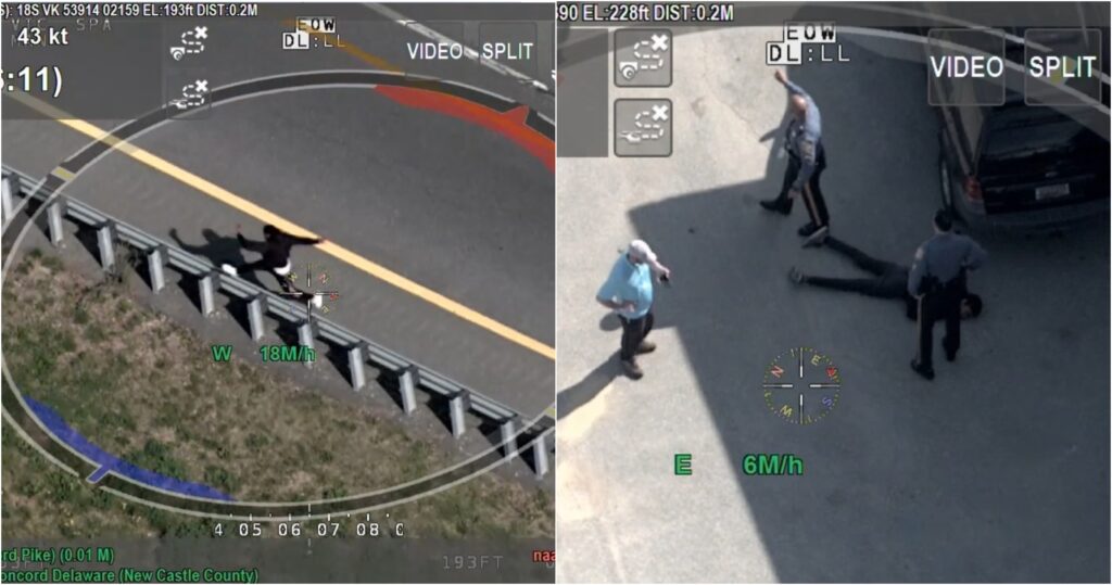 Hellicopter surveillance of the suspects being pursued