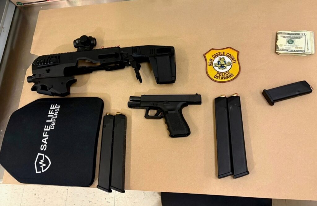 Gun conversion device that can turn a handgun into a semiautomatic weapon, along with gun magazines