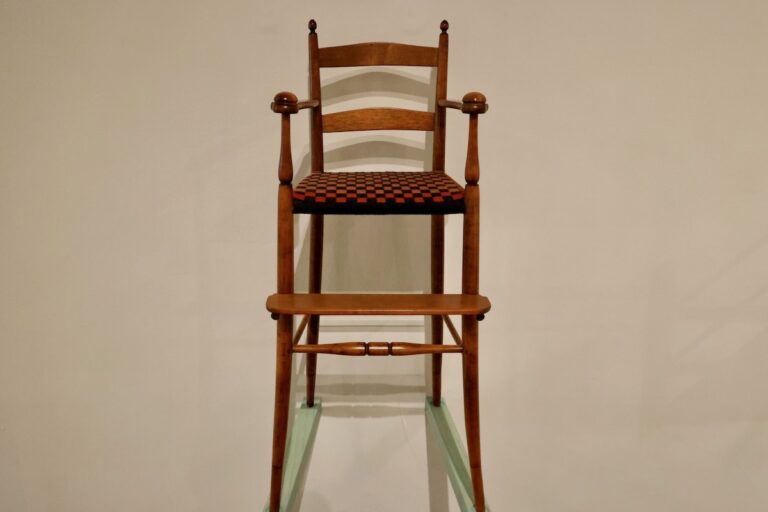 Shaker crafted high chair on display