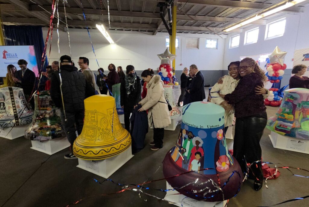 The big replica bells on display