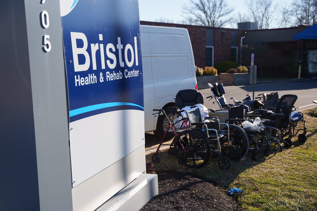 Nursing Home Explosion Wheelchairs and other debris are scattered amid structural damage after a massive explosion and fire caused a collapse at the nursing home in Bristol, Pennsylvania