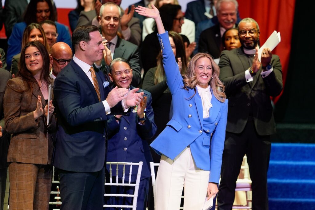 New Jersey Governor New Jersey Gov.-elect Mikie Sherrill waves