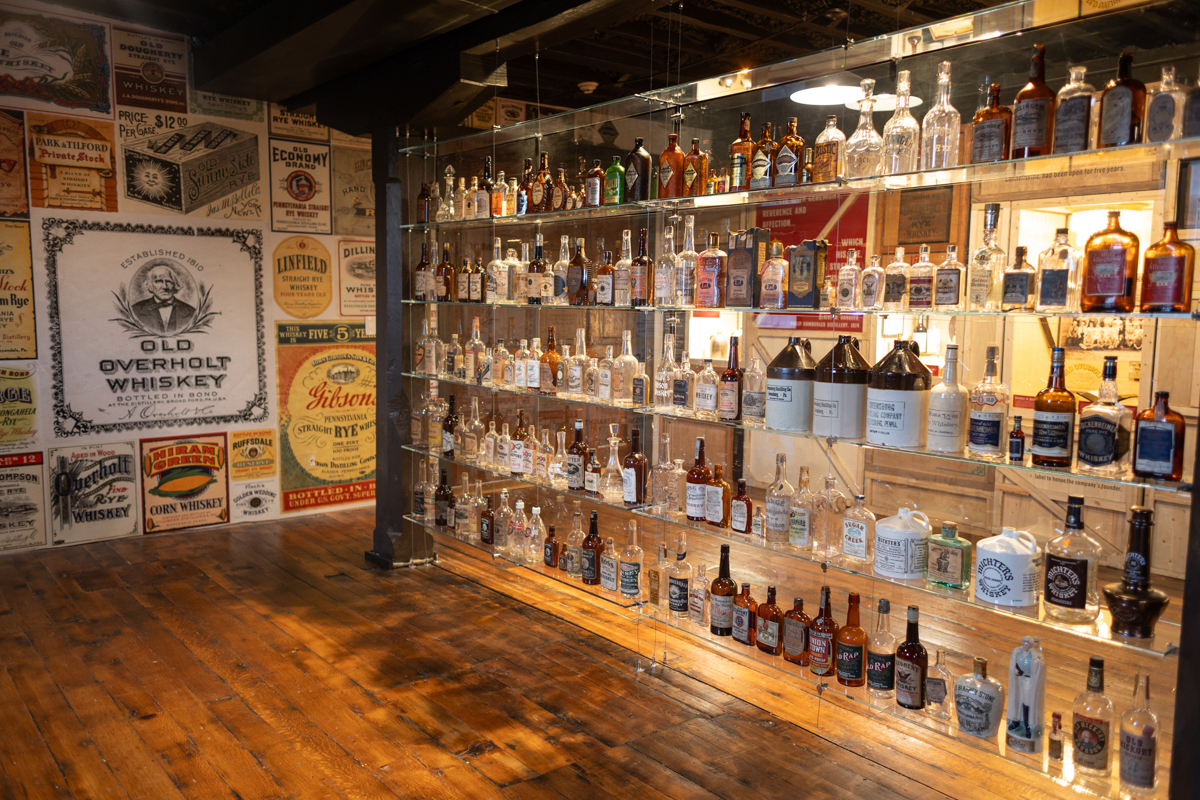 Sam Komlenic donated more than 200 historic whiskey bottles to West Overton Village and Museum