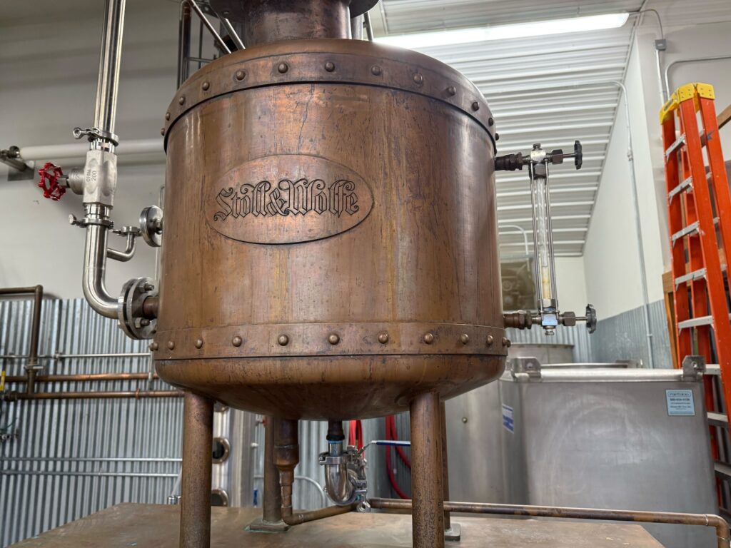 Stoll & Wolfe distillery utilizes both a column still and a pot still