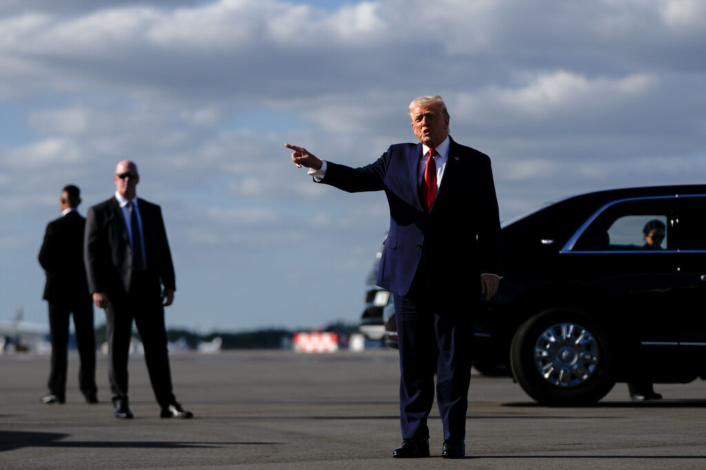 President Donald Trump points