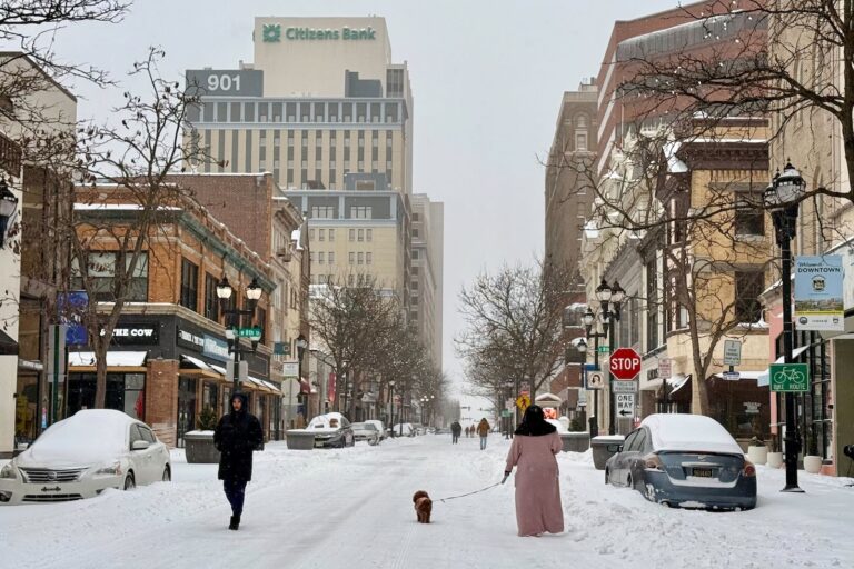 Downtown Wilmington blanketed in snow on Jan. 25, 2026.