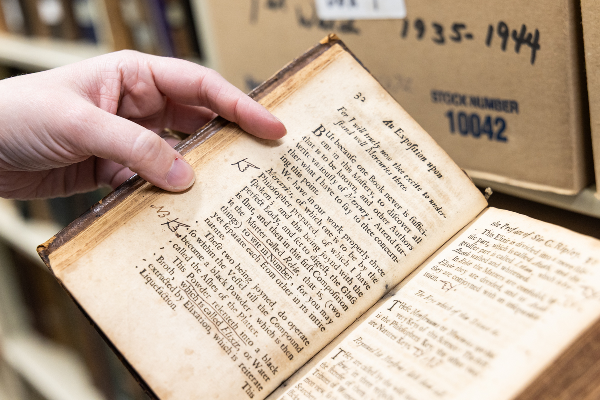 inside a book on alchemy