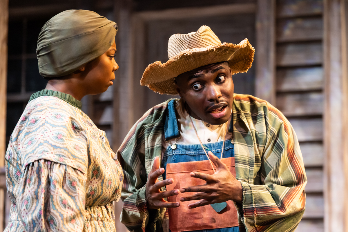 Tymothee Harrell (right) and DeAnna Supplee (left) portraying their characters