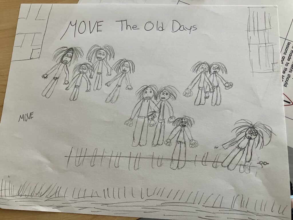 Student drawings from the Move Curriculum