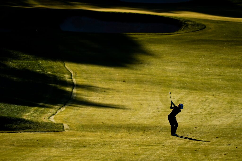 aronimink-golf-club-pga-2020-ap a golfer on the Aronimink Golf Club course