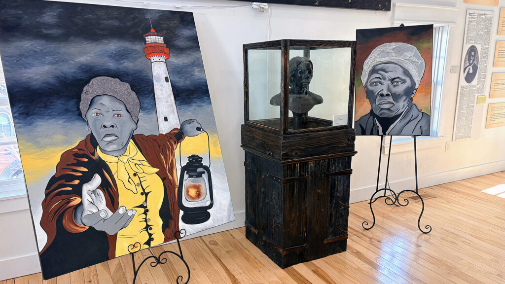 cape-may-harriet-tubman Paintings of Harriet Tubman hang in a museum in New Jersey