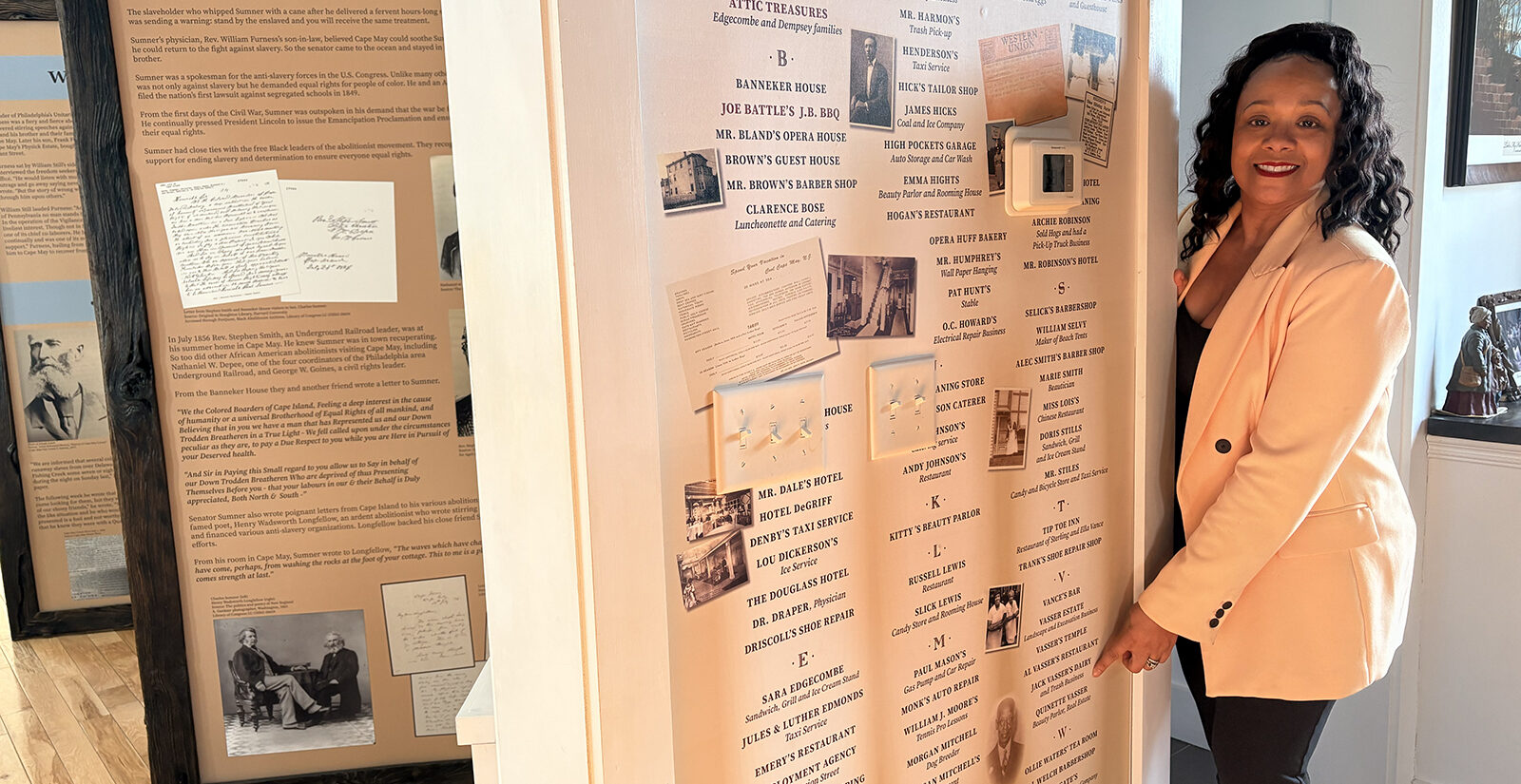 Community Outreach Director for Cape May County and President of the Cape May County Chapter of the NAACP, Quanette Vasser-McNeal poses at the Harriet Tubman Museum
