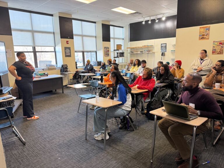 Full classroom for one of the many lectures that took place at the BlackPrint 20 summit (Eric Nixon/WHYY)