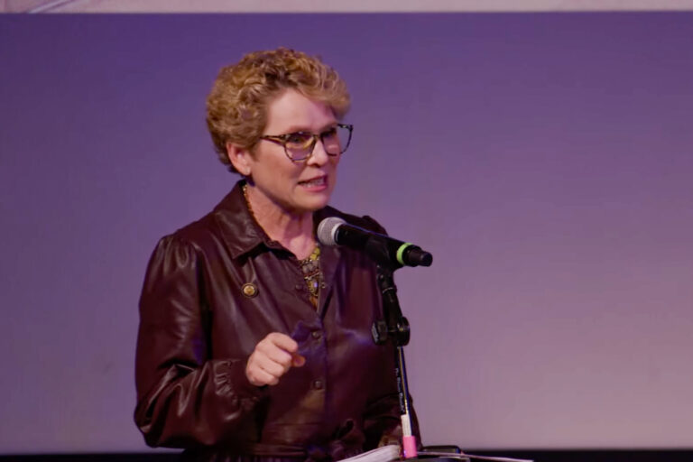 Chrissy Houlahan speaking at a podium