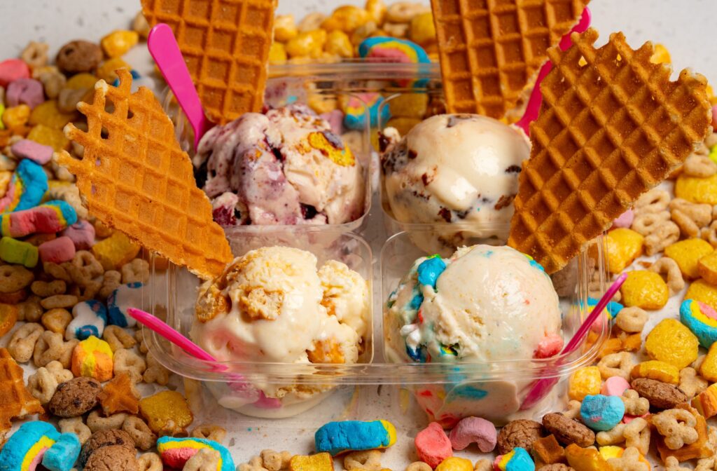 ice-cream-sundaes-bp-020626 Milk Jawn will have a cereal-themed flight of ice cream scoops Saturday