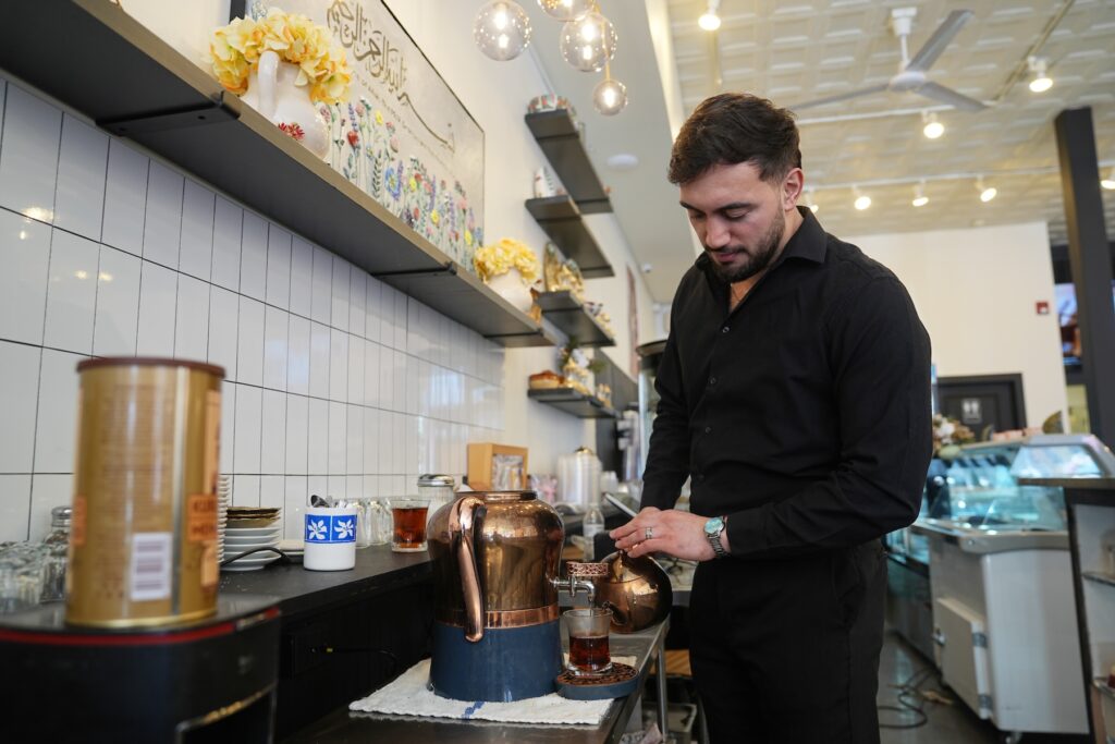 Muhammed Emanet Muhammed Emanet pours Turkish tea