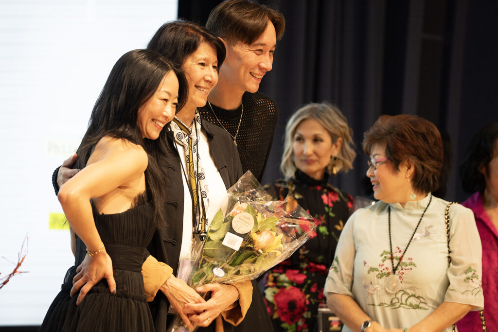 philadelphia-asian-american-film-festival copy Director Jennifer Lin (center standing) with Sun Mi Cho and Paul Chan at a screening of Lin's documentary