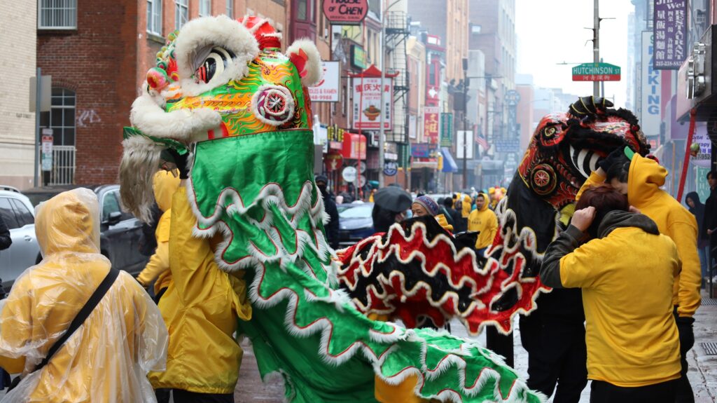 The Philadelphia Suns in the street in Chinatown