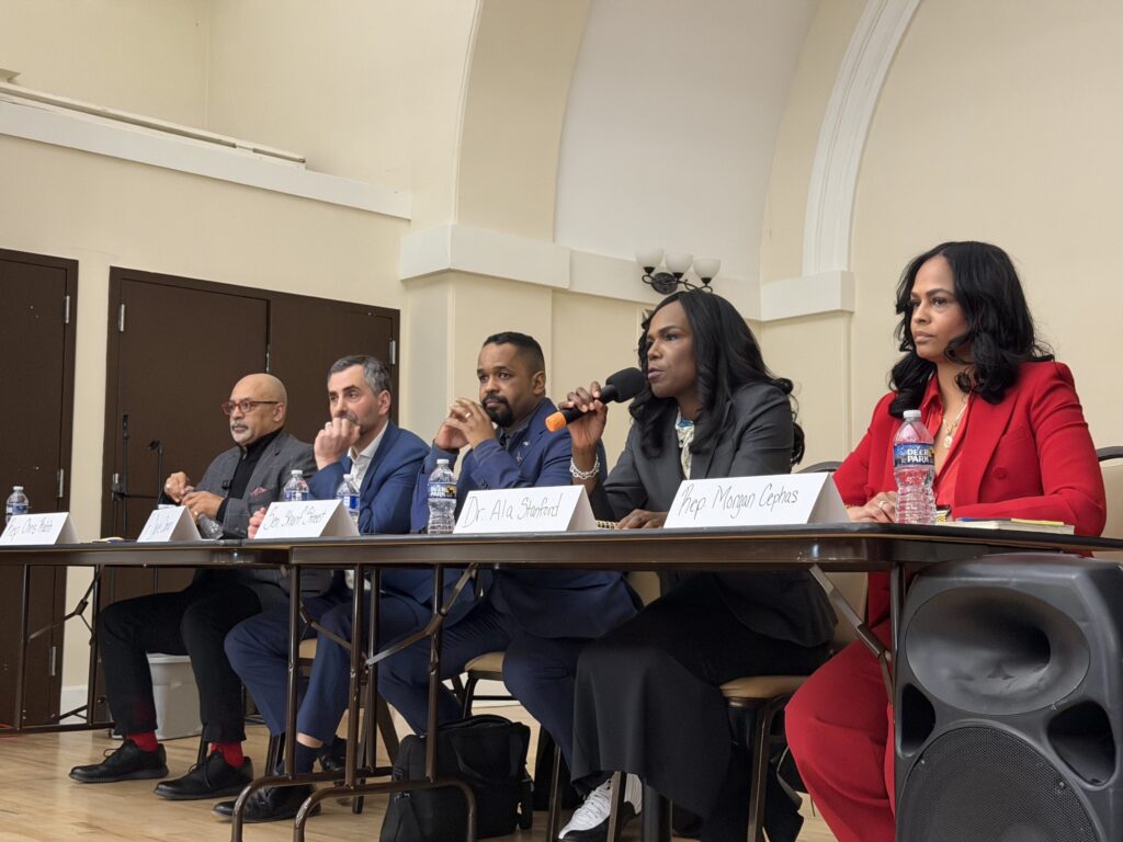 third-congressional-district-candidates-bp-020226 From left, state Rep. Chris Rabb, Dr. Dave Oxman, state Sen. Sharif Street, Dr. Ala Stanford, and state Rep. Morgan Cephas