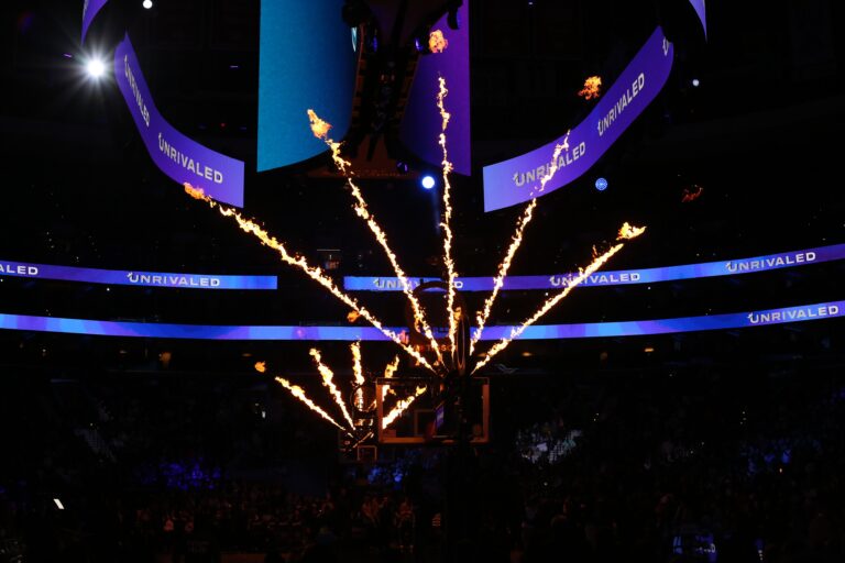 pyrotechnics at Xfinity Mobile Arena