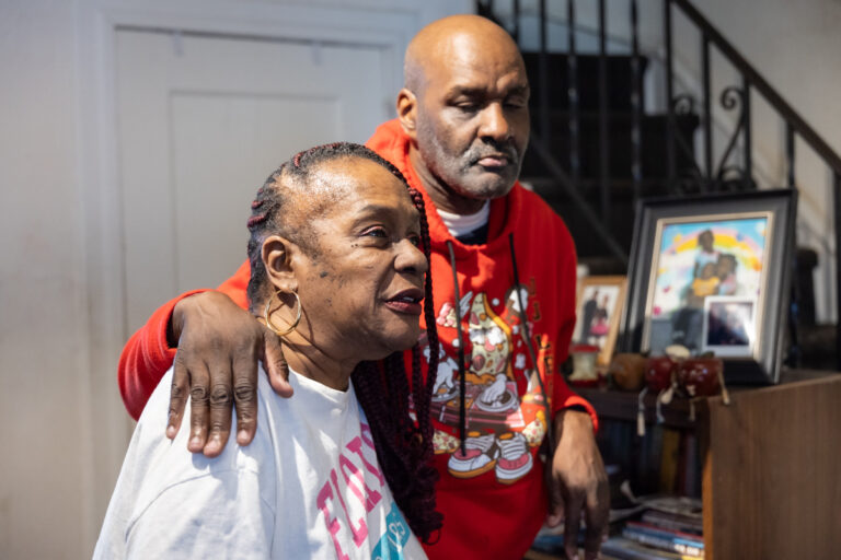 Barbara Walker with her son, Ant