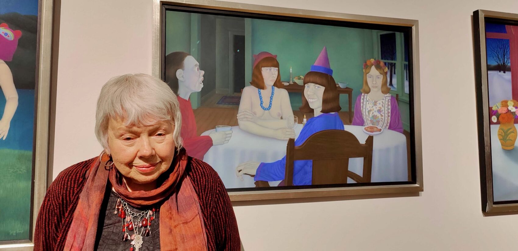 Jane Lund looks on
