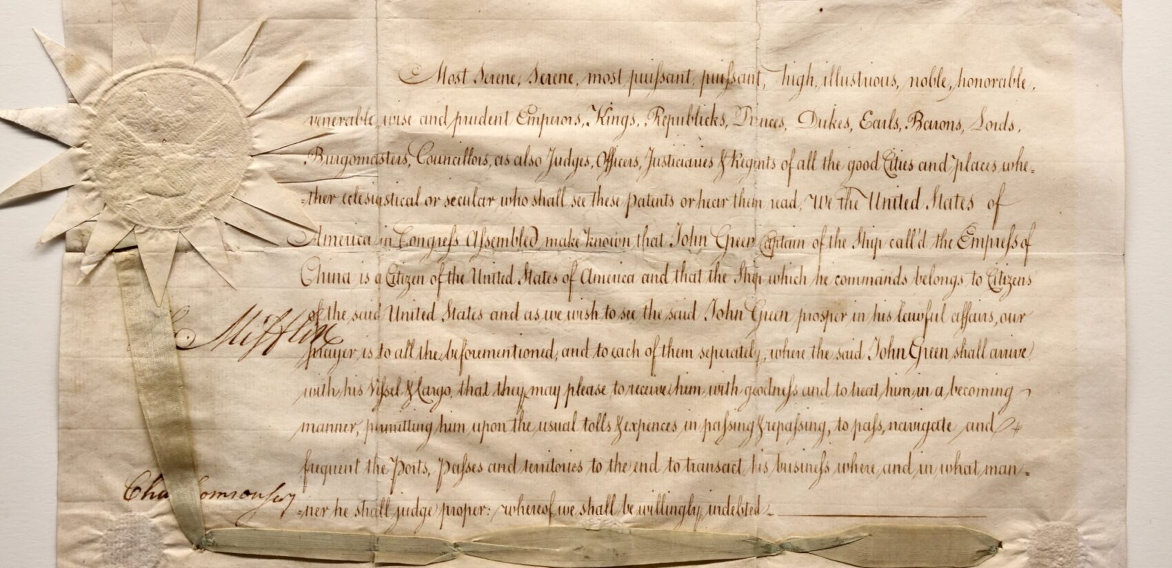 An old letter written with caligraphy
