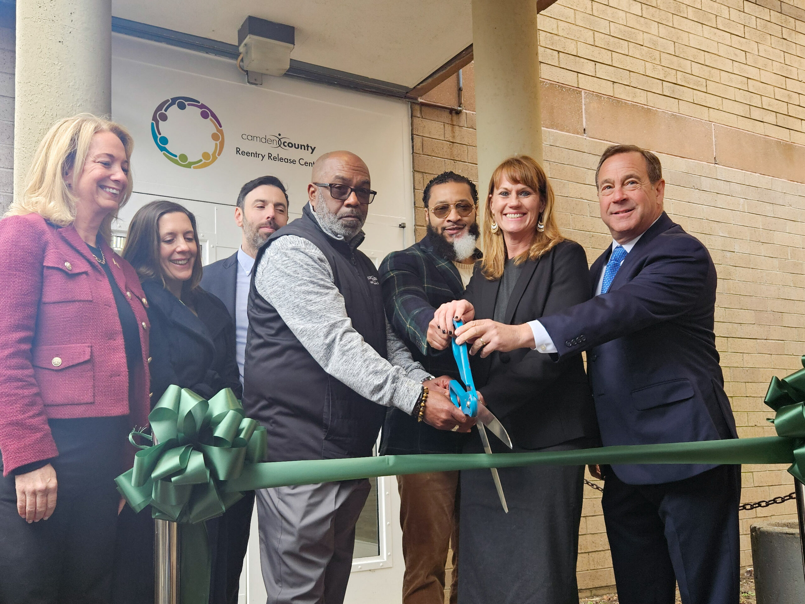a ribbon cutting for the Reentry Release Center