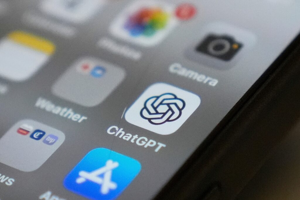 chatgpt-app-file-ap File: The ChatGPT app icon is seen on a smartphone screen