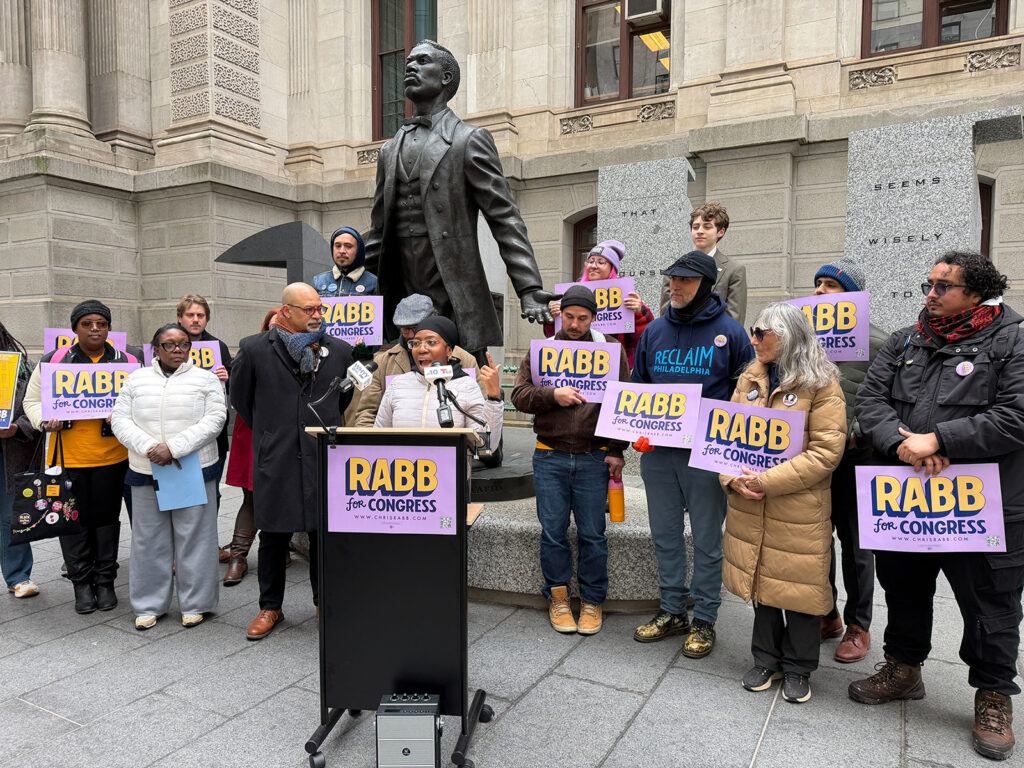 chris-rabb-progressive-endorsement-03-20-2026 Progressive leaders publicly endorse state Rep. Chris Rabb in his race for Congress at Philadelphia City Hall.