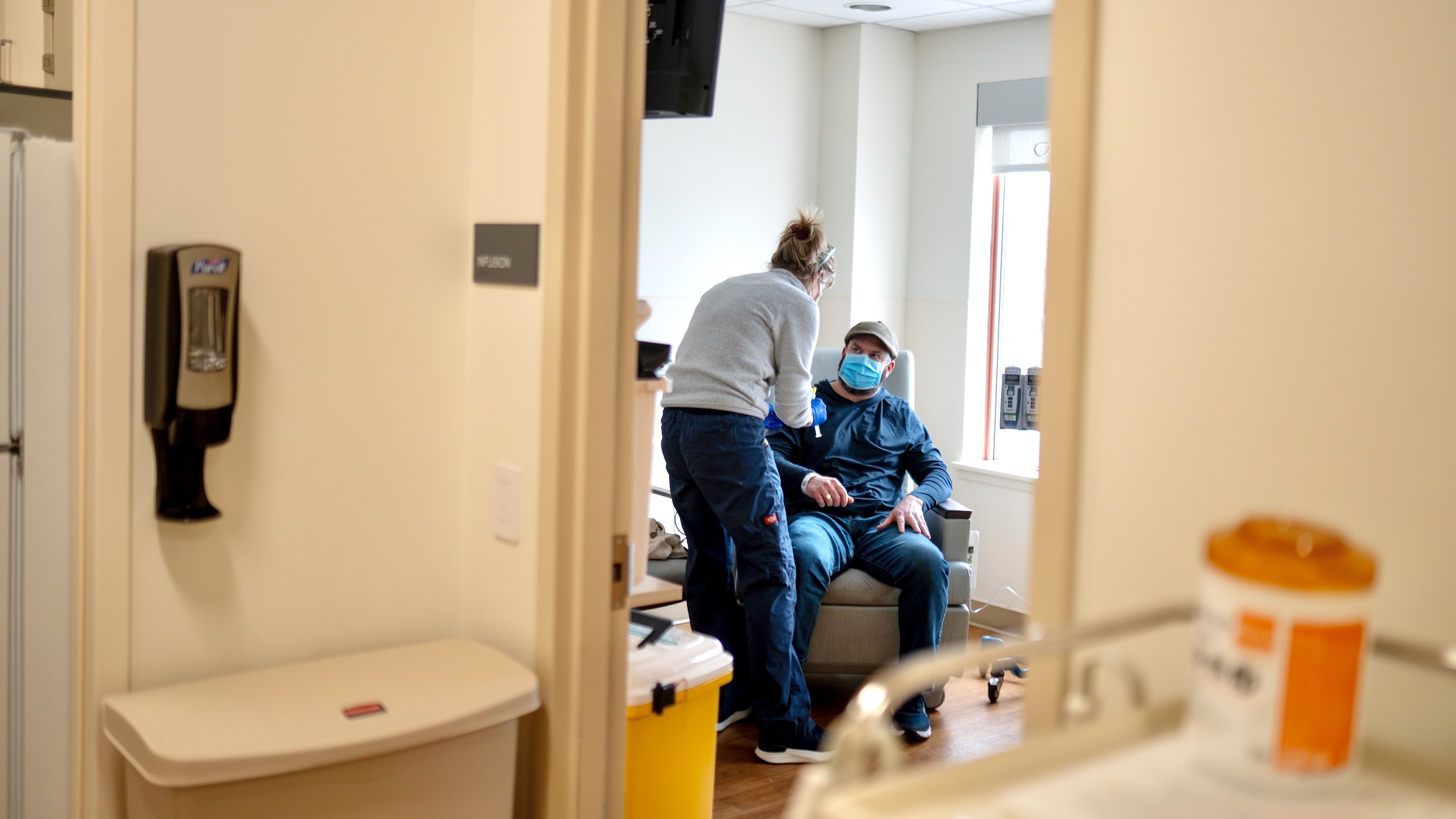 Dennis Massimo, 43, gets immunotherapy treatment