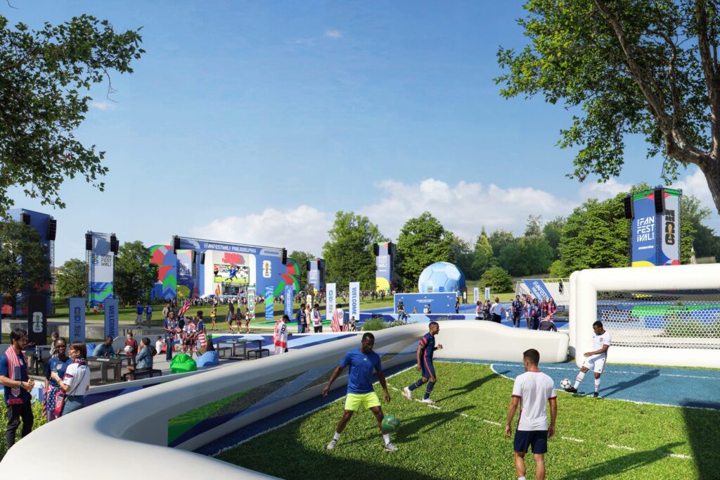 A rendering of Philadelphia’s Fan Festival site