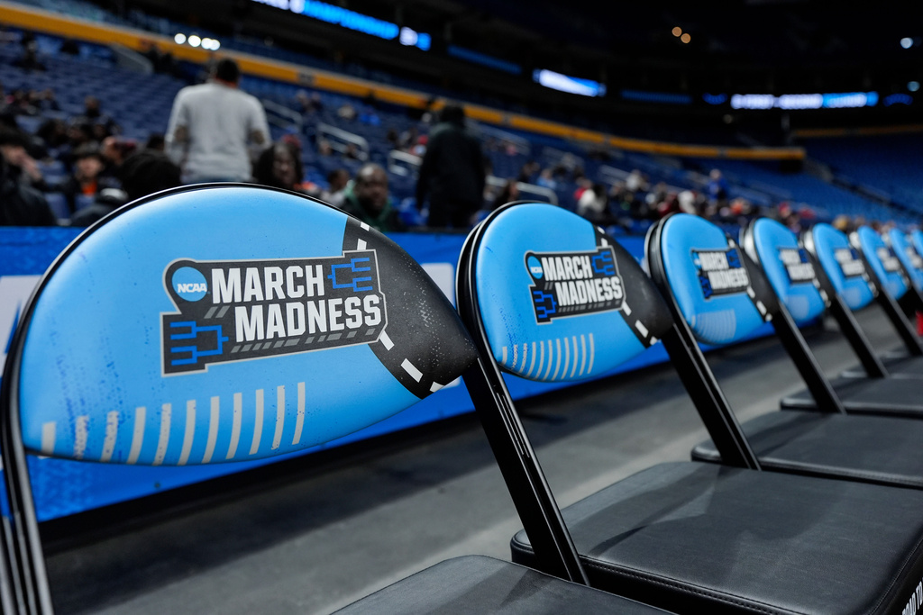 Chairs with March Madness logo