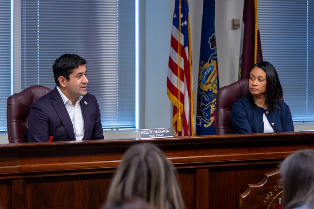montgomery-county-commissioners-030626 Montgomery County Commissioners Neil Makhija, left, and Jamila Winder, right