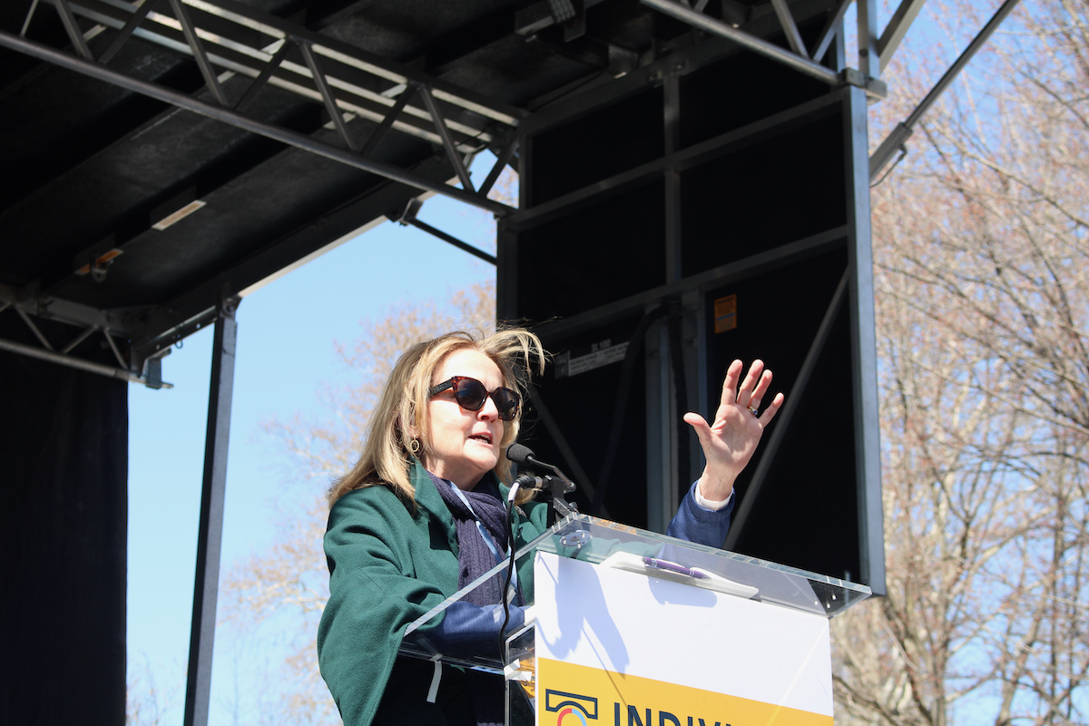 U.S. Rep. Madeleine Dean, D-Montgomery County, addressed the crowd at the third 