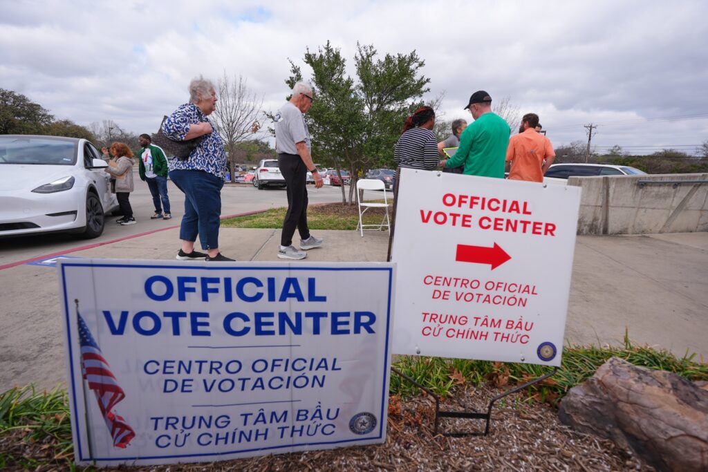 Election 2026 Texas Primary voters arrive to cast ballots at an official vote center