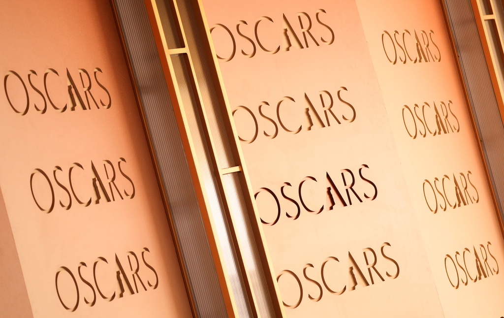 An Oscars backdrop wall