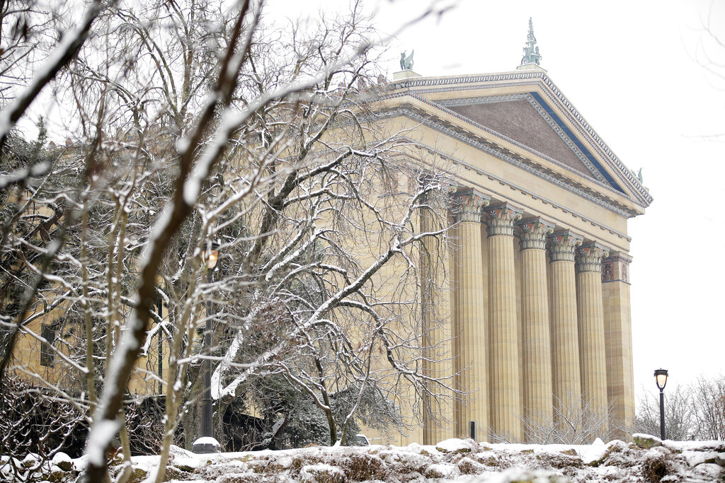 the Philadelphia Museum of Art after a snowstorm
