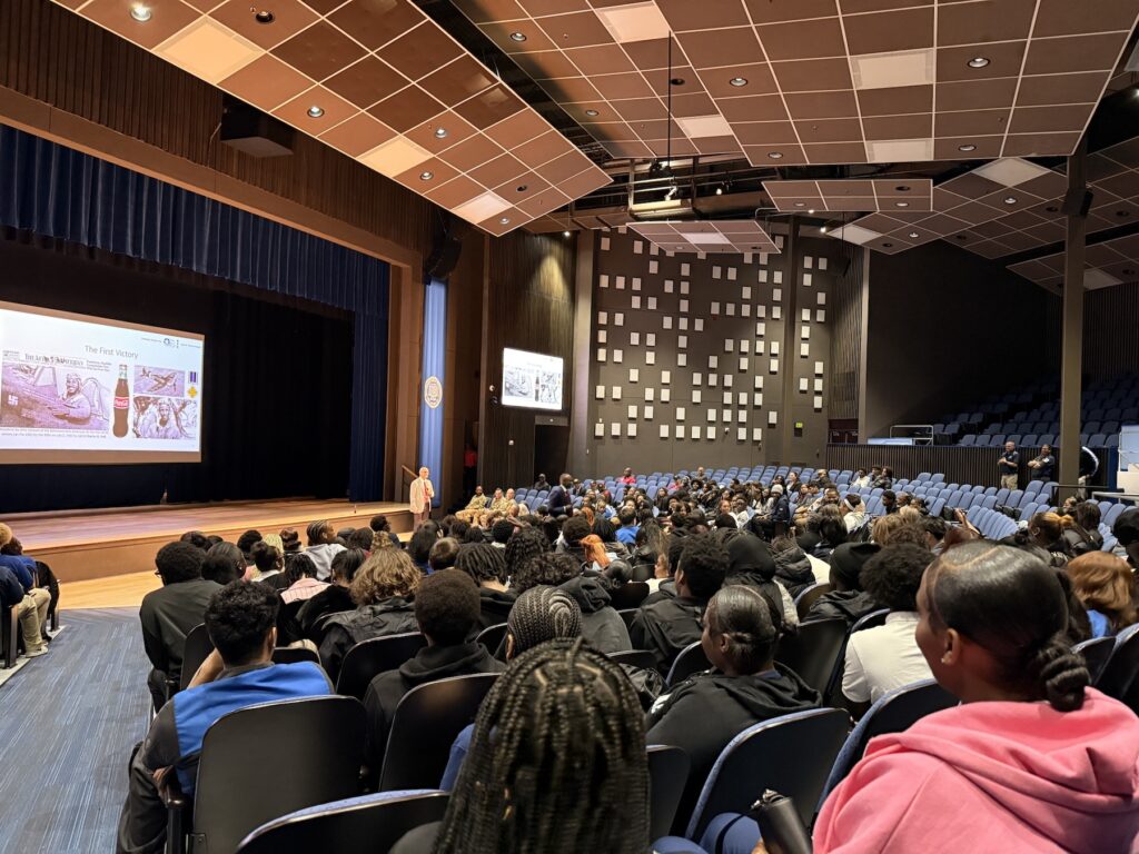 Delaware State University students, high schoolers and community members gather