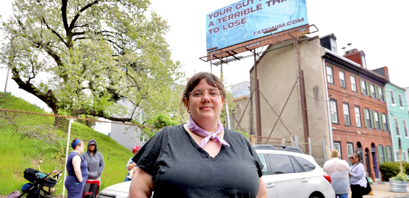 Author Emma Copley Eisenberg stands on Fairmount Avenue