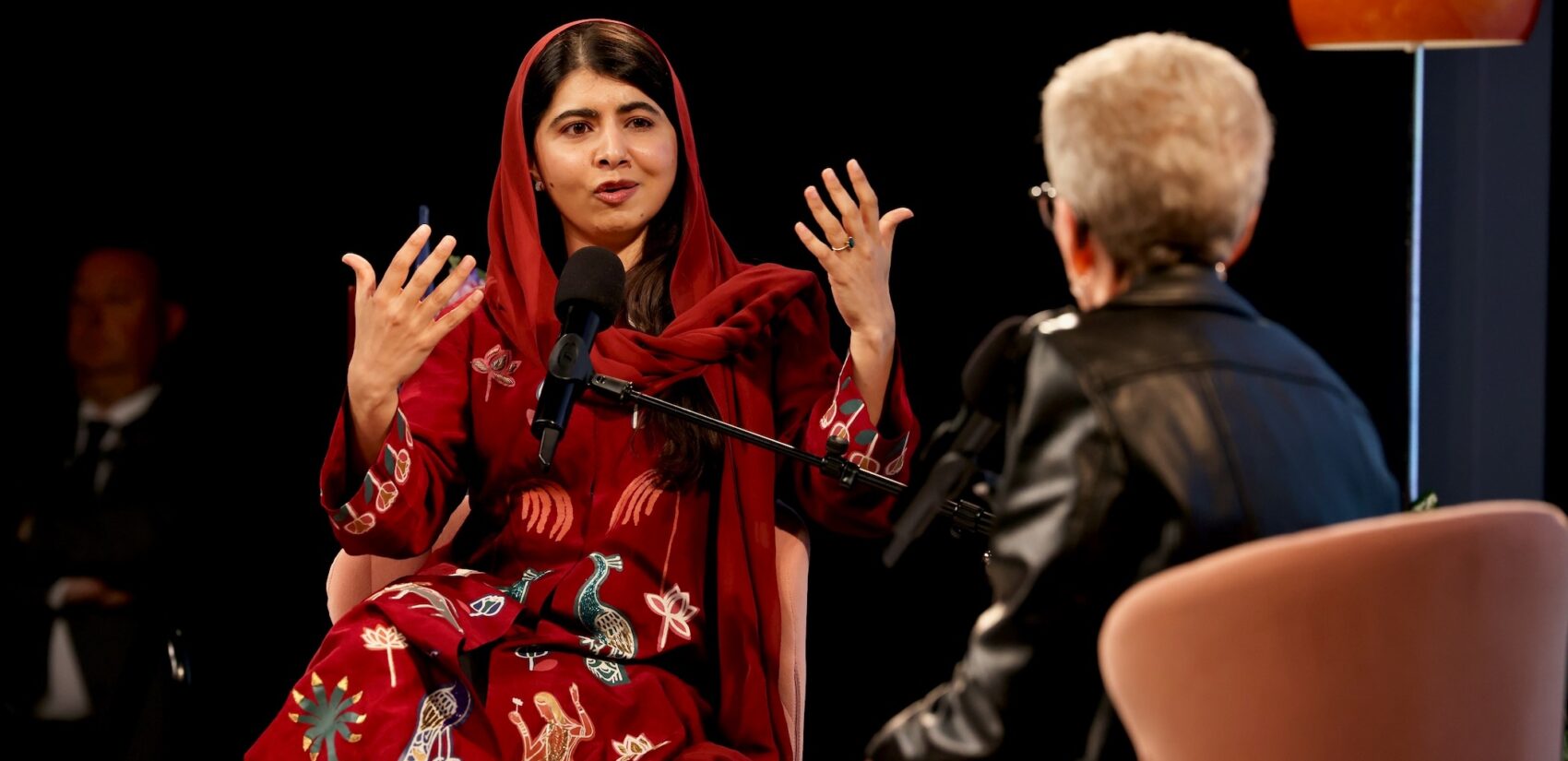 Malala Yousafzai being interviewed by Terry Gross